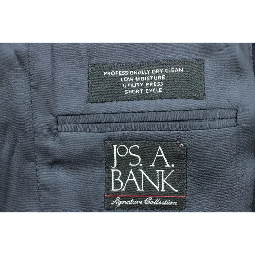 Jos A Bank Blazer Mens 38R Navy Blue 100% Wool Signature‎ 2 Buttons